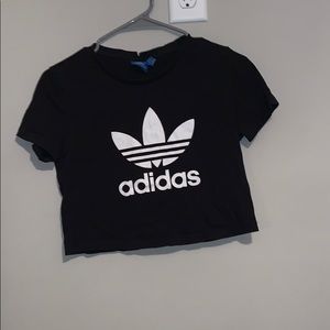adidas black crop too